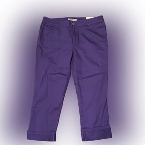 NWT Chico’s Purple Platinum Denim Jeans Straight Mid Rise Size 2.5/14/L